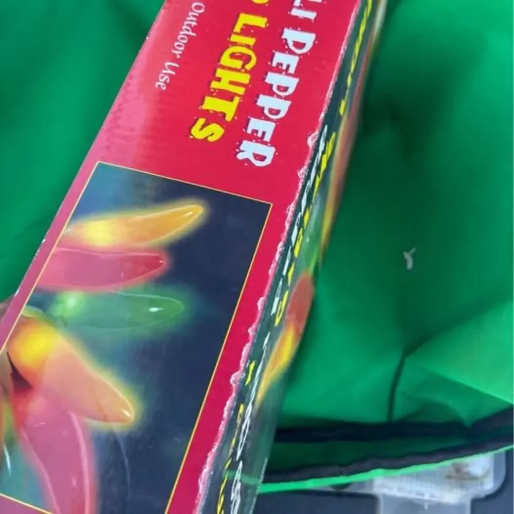 100 Chili Pepper Garland Lights Red Green Yellow Indoor Outdoor 9 ft New Tested